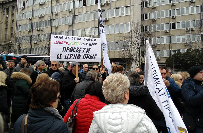 prosvetni radnici, protest