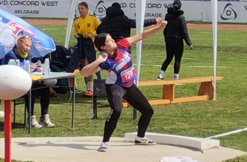 nikolina radovanovic, pancevo, ak tamis, atletika, bacanje kugle, k-013, vesti pancevo