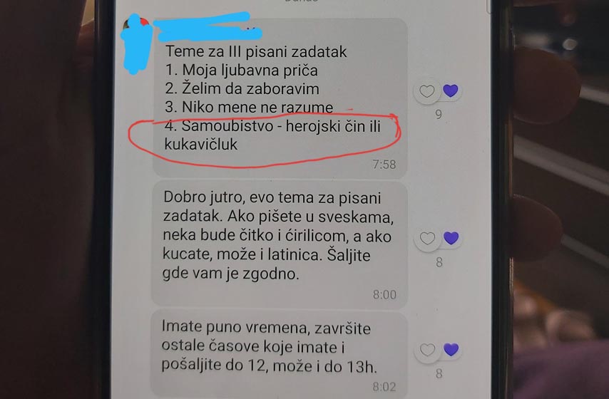 tema za pismeni zadatak