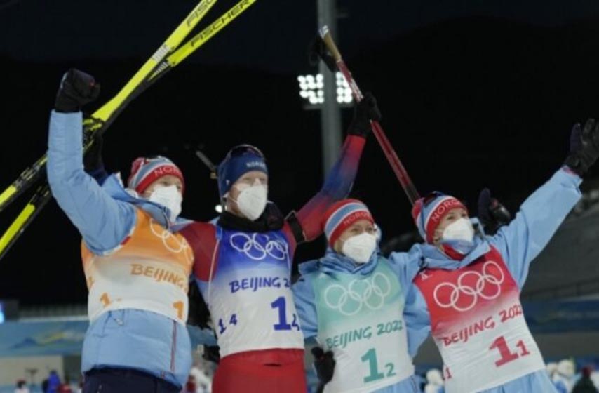Norveška mešovita štafeta u biatlonu osvojila je danas zlatnu medalju na Zimskim olimpijskim igrama u Pekingu.