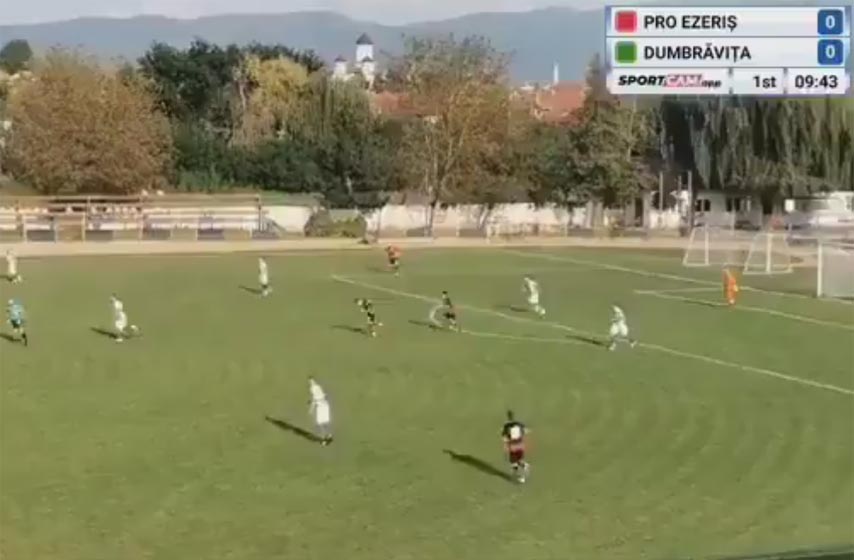 fudbal, rumunska treća liga, gol sa pola terena