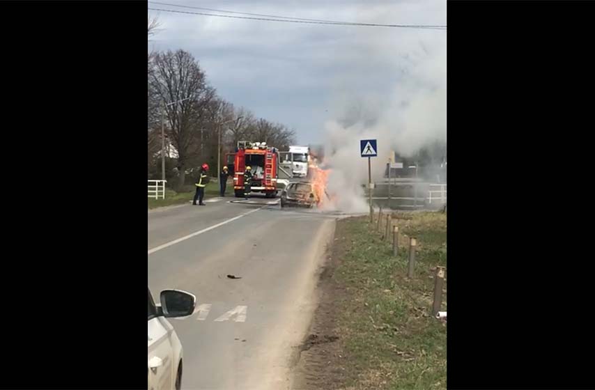 banatsko novo selo, pozar, automobil