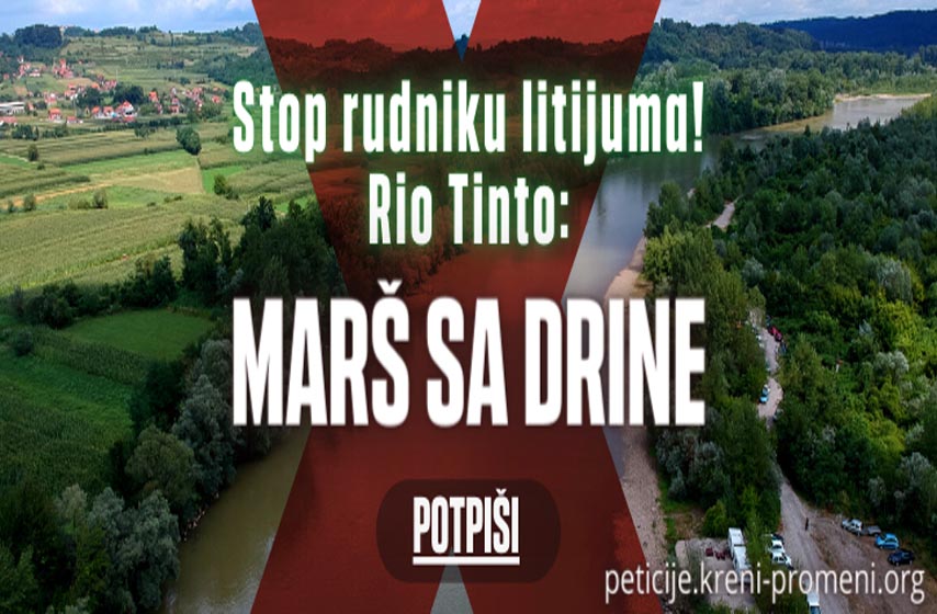 zabrana rudnika rio tinto, peticija kreni promeni, inicijativa rio tinto mars sa drine