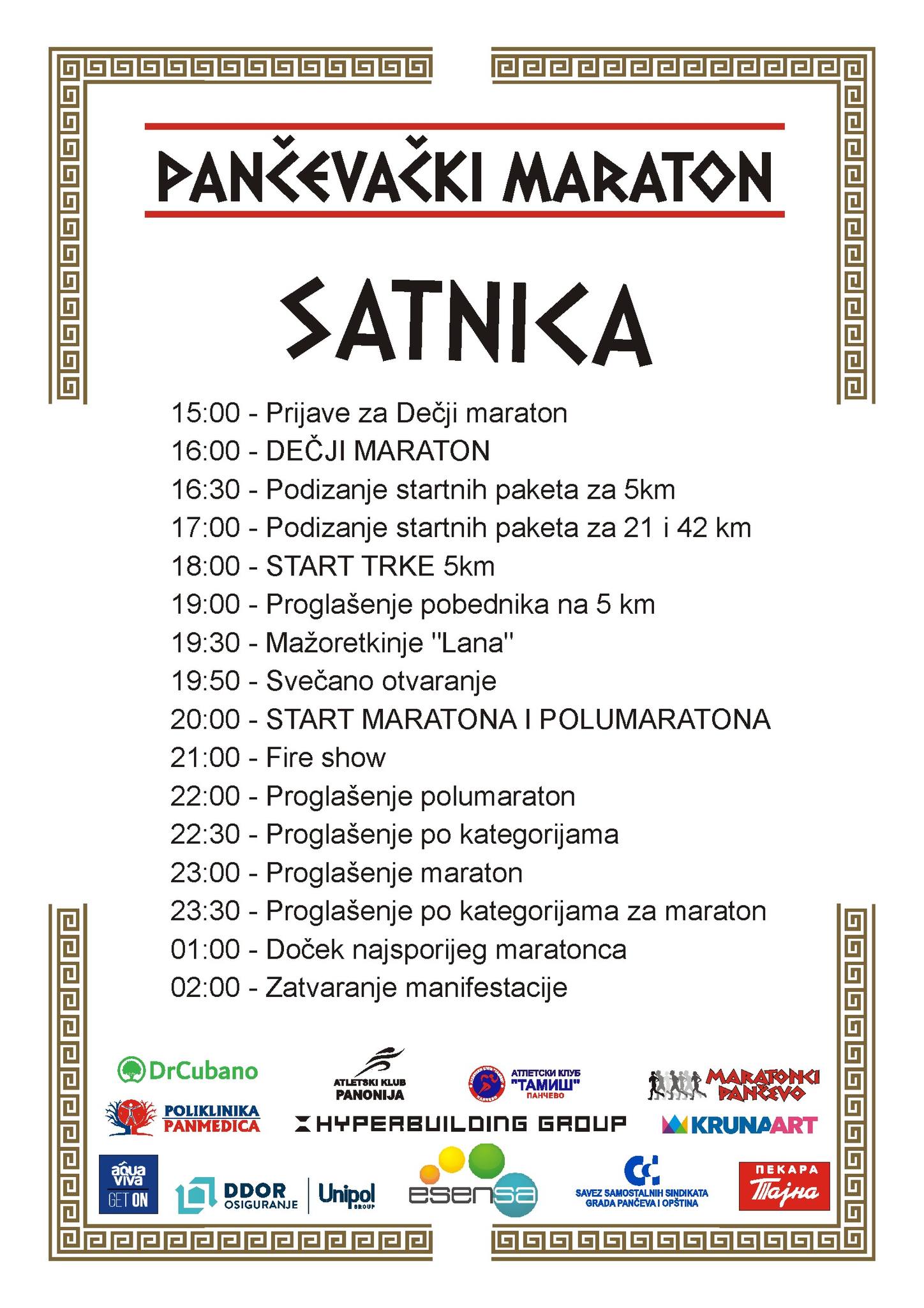 pancevacki maraton satnica