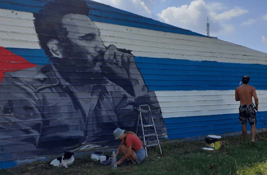 mural, fidel kastro, novi beograd