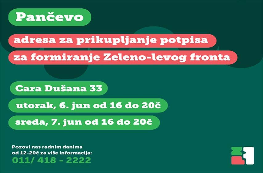 zeleno levi front pancevo, prikupljanje potpisa