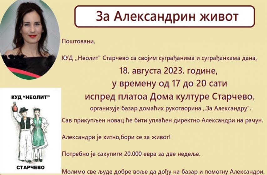 kud neolit, starcevo, humanitarni bazar, aleksandra gogic