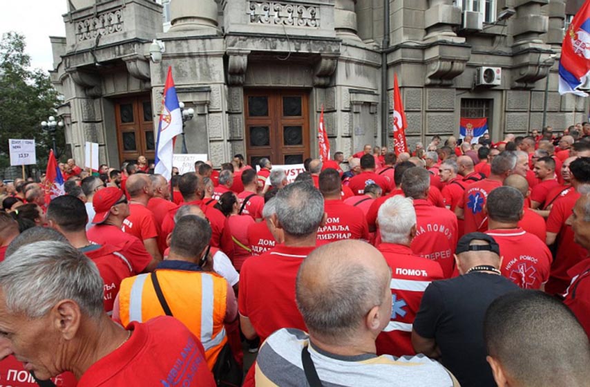 protest vozaca saniteta, beograd, pancevo