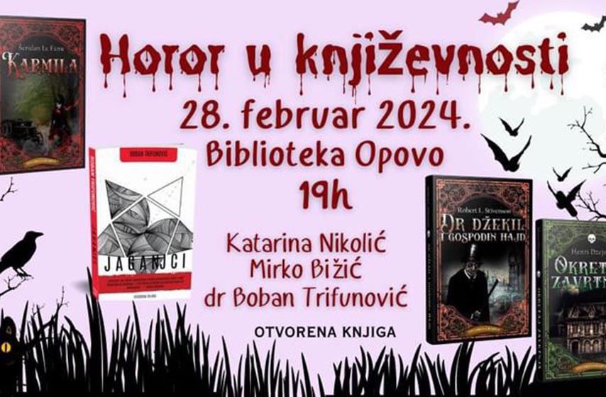 opovo, knjizvevno vece, horor u knjizevnosti