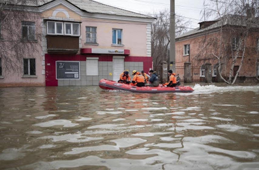 reka ural, poplava, rusija