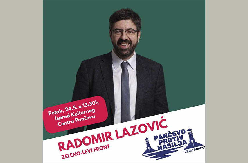 predizborni skup, radomir lazovic, koalicija pancevo protiv nasilja biram borbu, lokalni izbori, pancevo