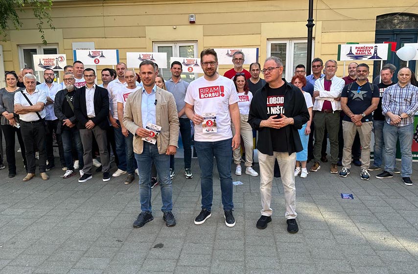 zoran lutovac, miroslav aleksic, stanko puzic, koalicija pancevo protiv nasilja - biram borbu, lokalni izbori, pancevo